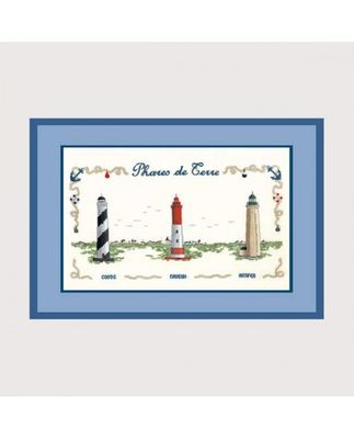 Land lighthouses by Le Bonheur des Dames Seaside petit point Collection Counted cross stitch kit