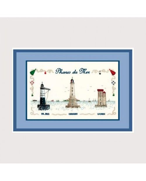 Sea lighthouses by Le Bonheur des Dames Seaside petit point Collection Counted cross stitch kit