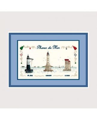Sea lighthouses by Le Bonheur des Dames Seaside petit point Collection Counted cross stitch kit