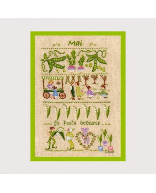 May by Le Bonheur des Dames Nature and Seasons petit point Collection Counted cross stitch kit