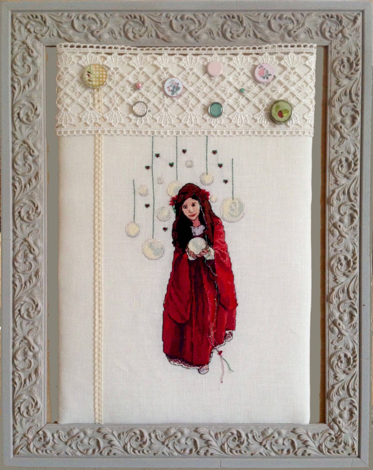 Mei And The Crystal Ball (Meï Et La Boule De Cristal)  by Nimue Counted cross stitch printed pattern