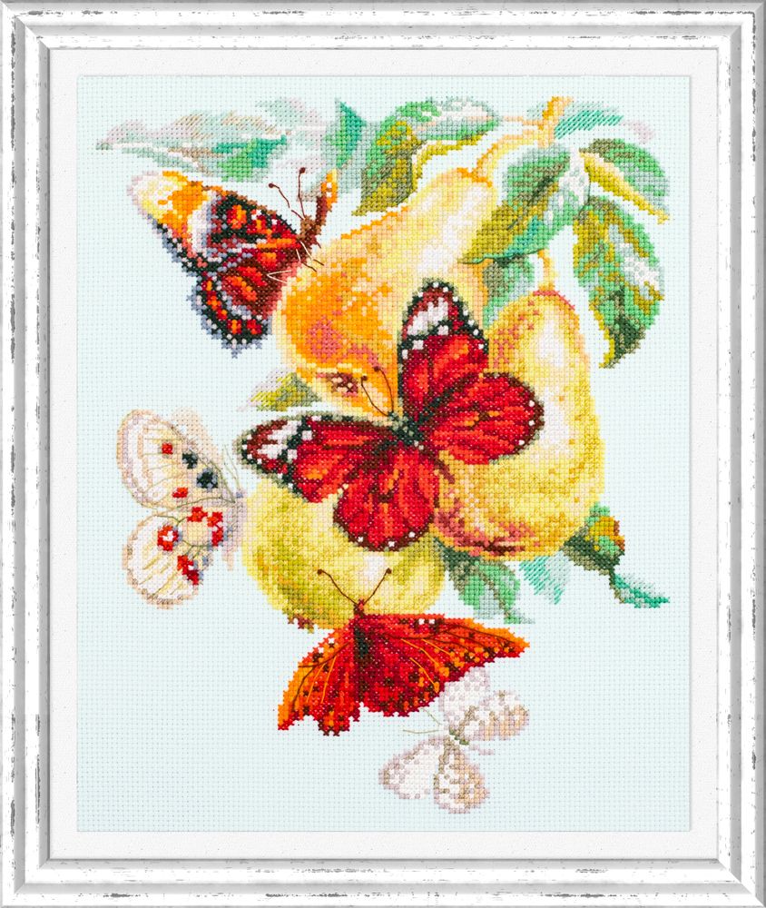 Butterflies and Pears by Magic Needle 2020 Harvest Counted cross stitch kit