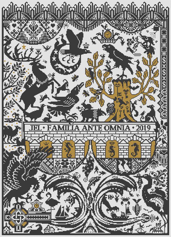 The Raven Quatrain by Long Dog Samplers Geometric Collection Counted cross stitch pattern