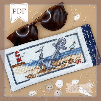 Anchored in the Sand by Faby Reilly Designs 2023 Glasses Case Counted Cross Stitch pattern