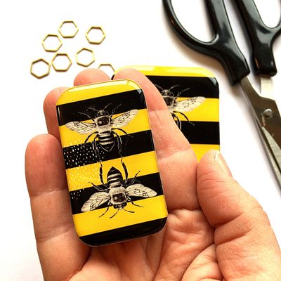 Bee  Small Tin by Firefly Notes Bee  Slider Tin for Needles &amp; Notions