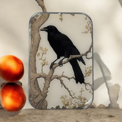 Black Crow Small Tin by Firefly Notes Vintage Slider Tin for Needles &amp; Notions