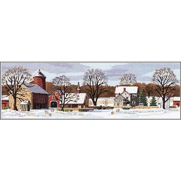 Scenic Farm by Dimensions Winter Counted Cross Stitch Kit