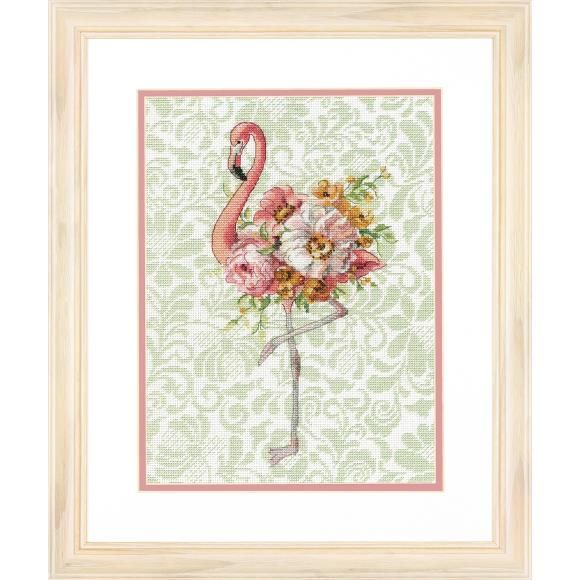 Floral Flamingo by Dimensions Floral Bird counted Cross Stitch Kit