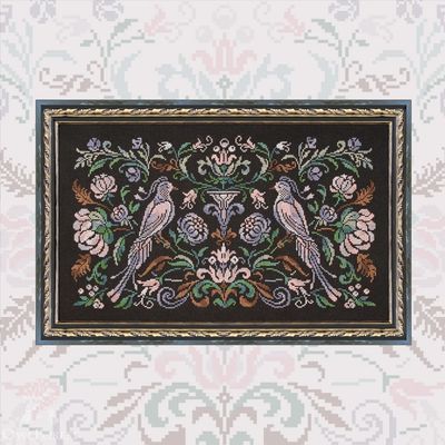 Pearl Bird Night Songs by Owl Forest Embroidery 2025 Counted Cross Stitch pattern, Set of Hand-Dyed Threads DMC 32, 36 ct. with 2 strands