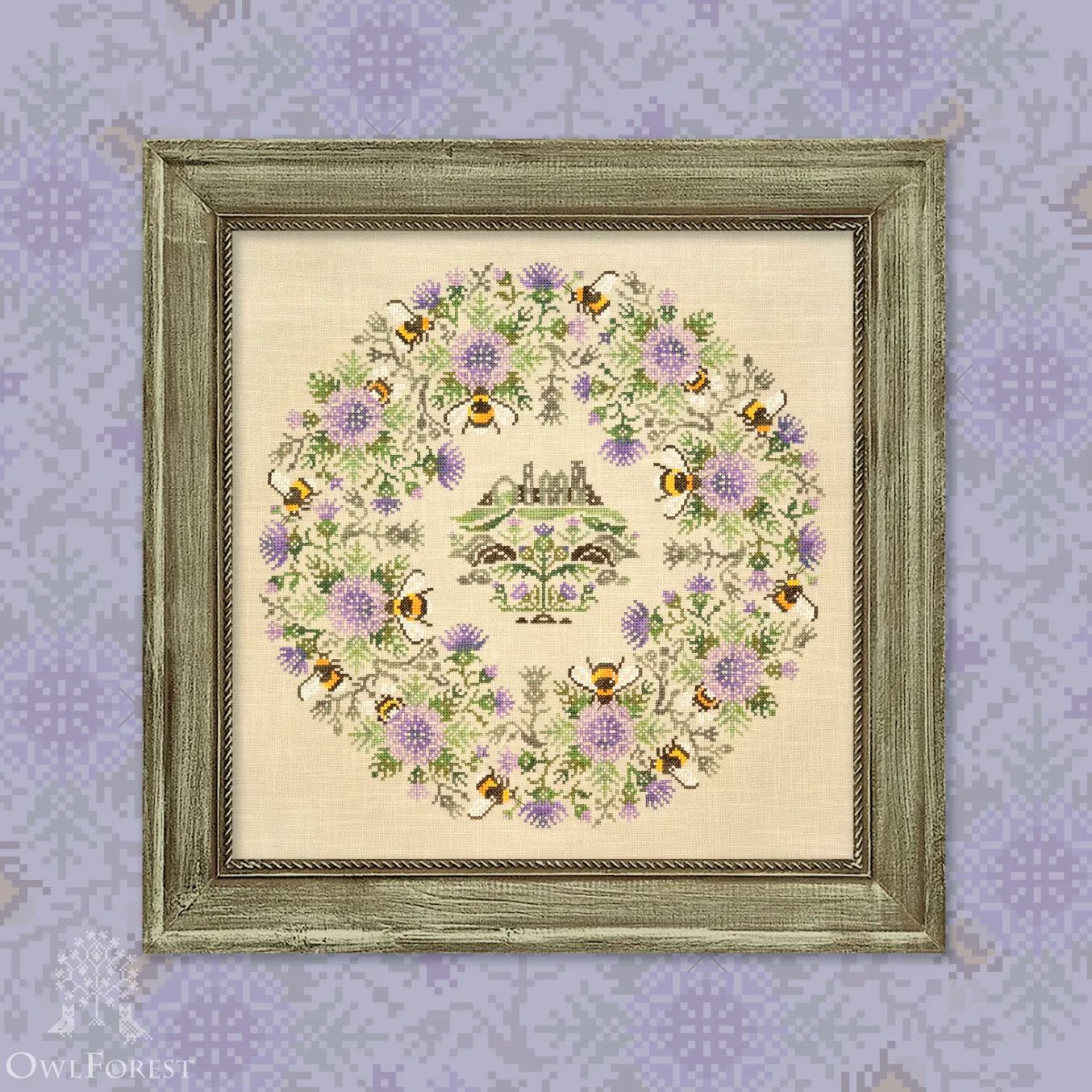 Bumblebee Noon by Owl Forest Embroidery 2025 Printed cross stitch pattern