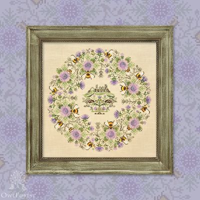 Bumblebee Noon by Owl Forest Embroidery 2025 Printed cross stitch pattern