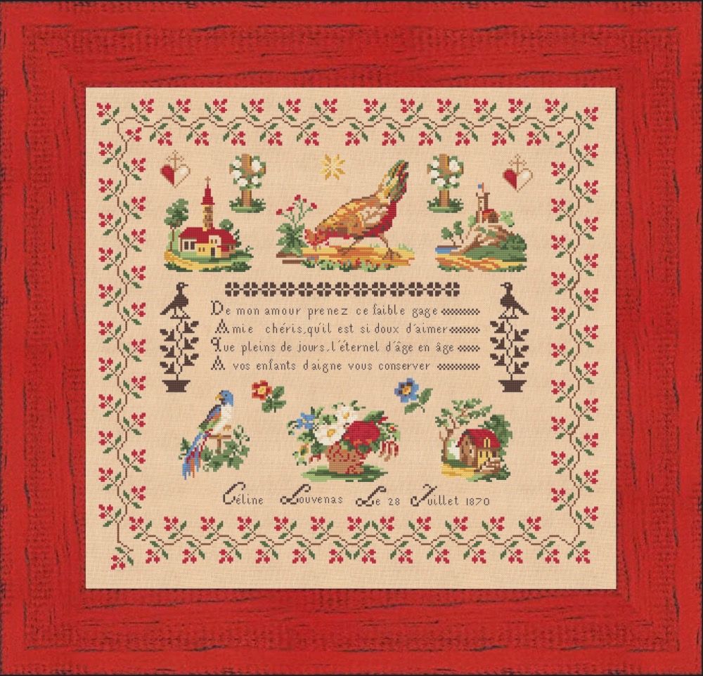 Celine Louvenas 1870 Sampler by MilleFleur 2023 Cross Stitch Pattern