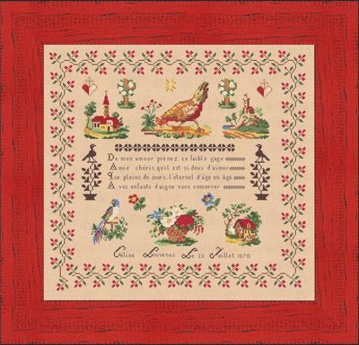 Celine Louvenas 1870 Sampler by MilleFleur 2023 Cross Stitch Pattern