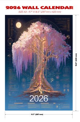 Scientific Botanical Wall Calendar 2026 Size: A3 (11&quot;x17&quot;), Top Binding Designer OrAbeille