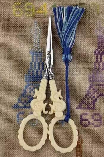 S model - Embroidery scissors imitating veined ivory by Sajou (France) Private Collection