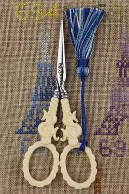 S model - Embroidery scissors imitating veined ivory by Sajou (France) Private Collection
