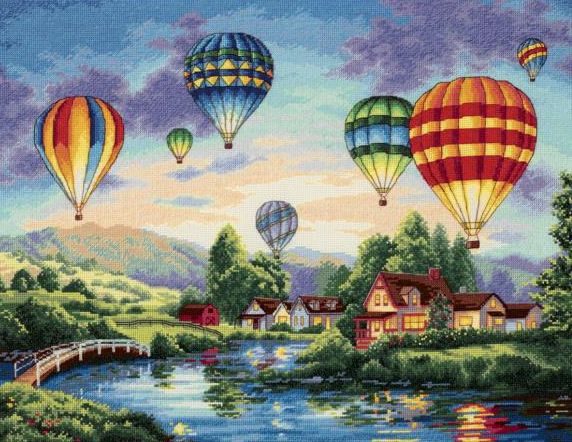 Balloon Glow by Dimensions The Gold Collection Counted Cross Stitch Kit
