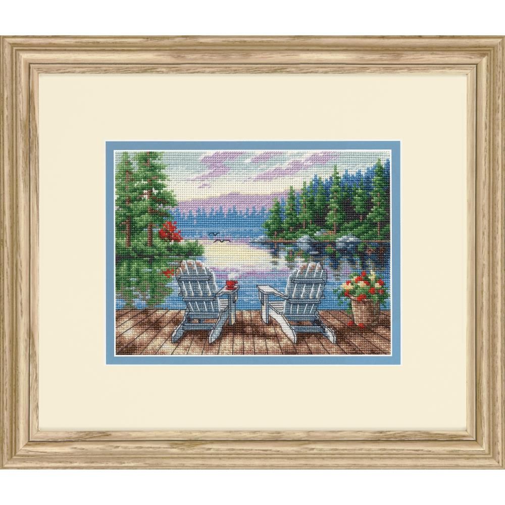 Lakeside Morning by Dimensions 2025 Gold Petites Collection Counted Cross Stitch Kit