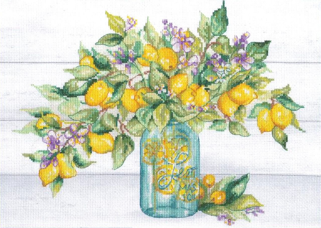 Lemon Jar by Dimensions 2024 Counted Cross Stitch Kit