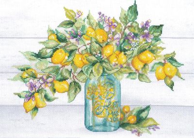 Lemon Jar by Dimensions 2024 Counted Cross Stitch Kit