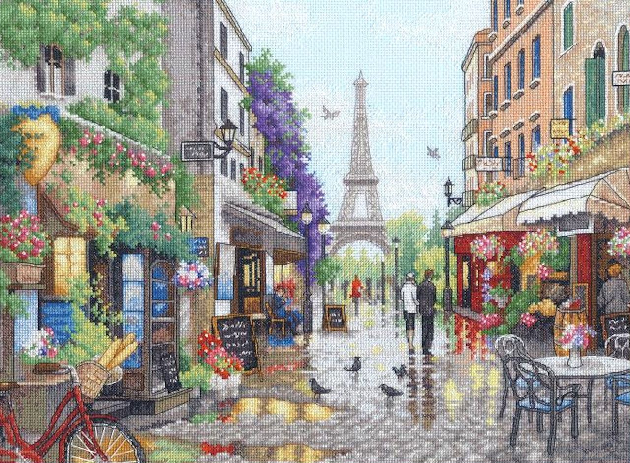 Paris Scene by Dimensions Gold Collection Counted Cross Stitch Kit