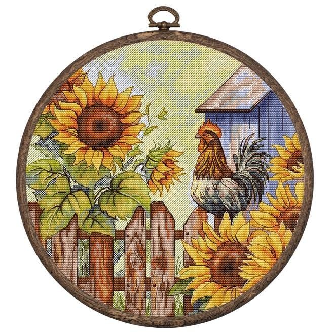 Rooster Song by HobbyJobby Counted Cross Stitch Kit with Hoop Included