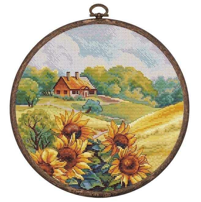 Golden Hill by HobbyJobby Counted Cross Stitch Kit with Hoop Included