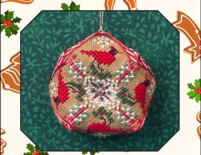 Tiny Christmas Biscornu by Just Nan 2015 Cross stitch pattern and Embellishment Pack