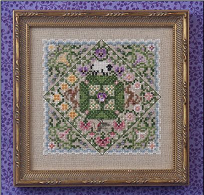Spring in the Meadow by Just Nan 2015 Cross stitch pattern and Embellishment Pack