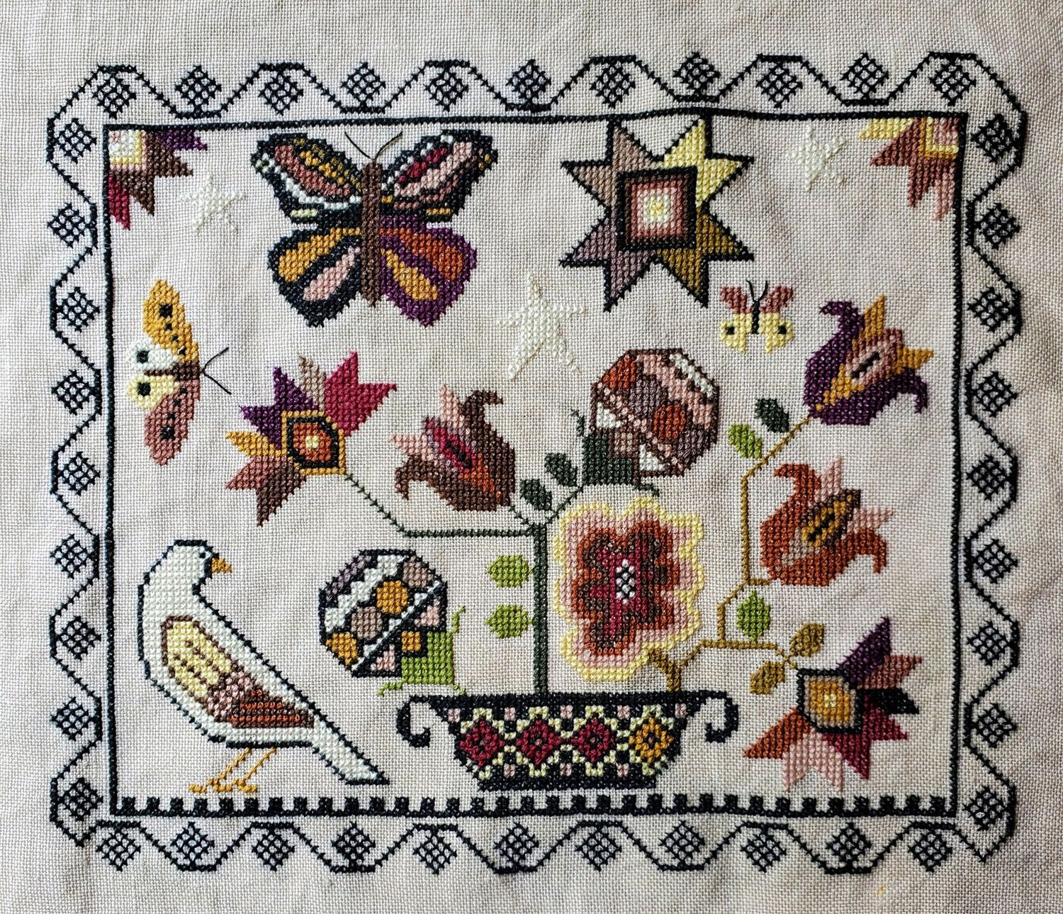 Summer Solstice by The Artsy Housewife. Primitive counted cross stich pattern