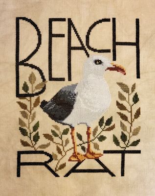 Beach Rat by The Artsy Housewife 2014 Primitive counted cross stich pattern Alternative text-free chart included!