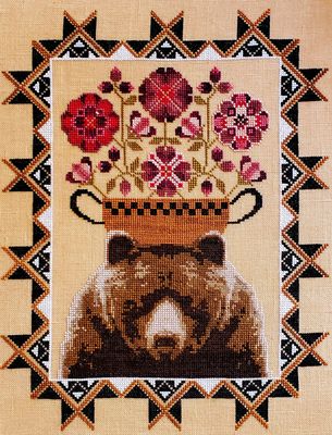 Geraldine&#39;s Flowers by The Artsy Housewife 2024 Primitive counted cross stich pattern