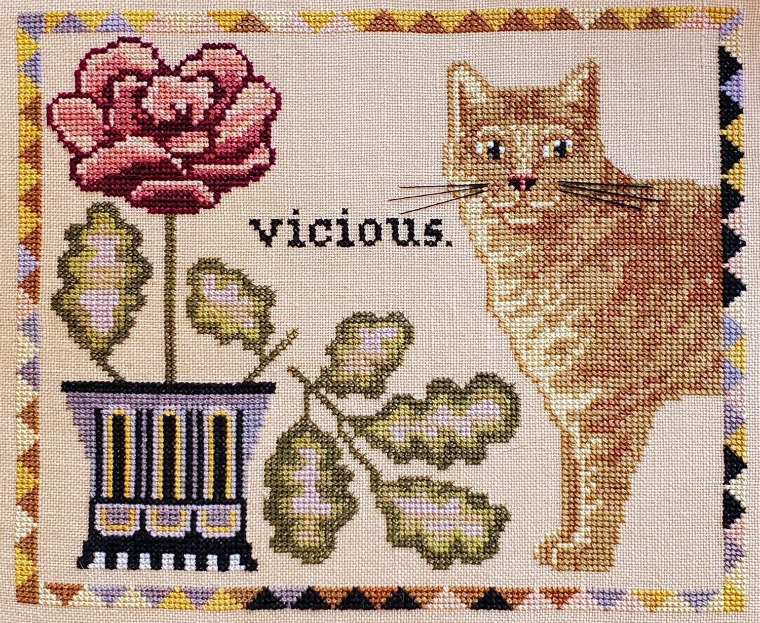 Vicious by The Artsy Housewife 2024 Primitive cross stich pattern