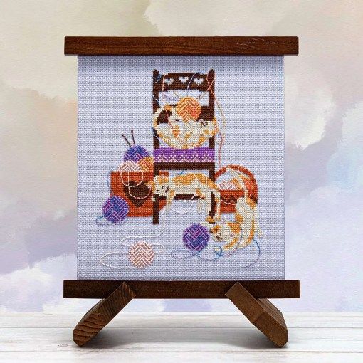 Crafty Cats by Counting Puddles 2024 Designer Lindsey Whitney Cross stitch pattern. Have fun with three variegated flosses!