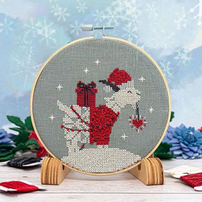 Snowflake Goat Ornament by Counting Puddles 2024 Designer Lindsey Whitney. Winter Counted cross stitch pattern