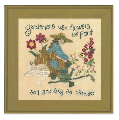 Gardeners Paint by Just Another Button Company 2014 Counted cross stitch chart &amp; buttons