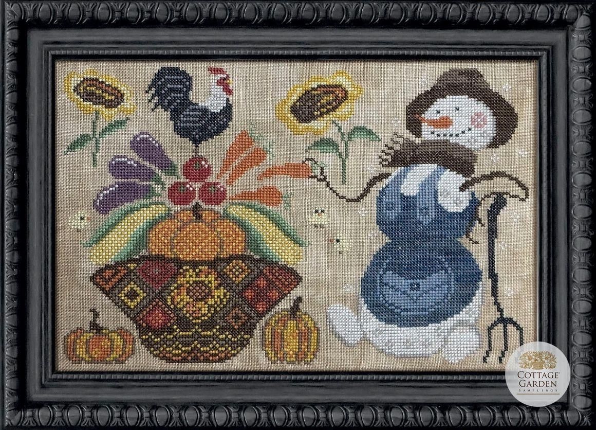 The Farmer by Cottage Garden Samplings 2023 Printed Cross Stitch Pattern The Snowman Collector Series (8/12)