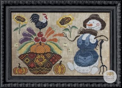 The Farmer by Cottage Garden Samplings 2023 Printed Cross Stitch Pattern The Snowman Collector Series (8/12)