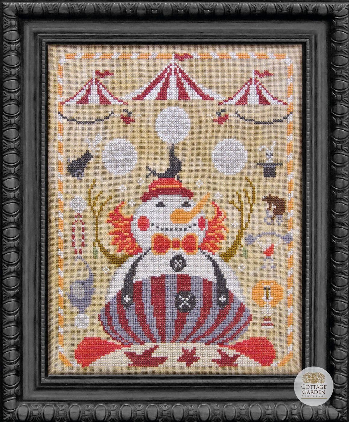 The Clown by Cottage Garden Samplings 2023 Printed Cross Stitch Pattern The Snowman Collector Series (2/12)