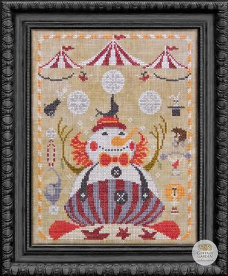 The Clown by Cottage Garden Samplings 2023 Printed Cross Stitch Pattern The Snowman Collector Series (2/12)