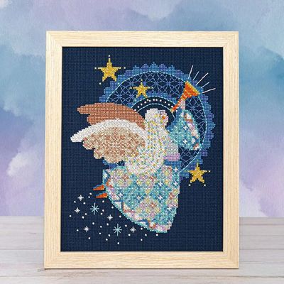 Patchwork Angel by Counting Puddles 2025 Designer Lindsey Whitney Christmas Counted cross stitch pattern
