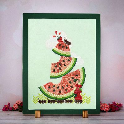 Watermelon Crawl by Counting Puddles 2023 Designer Lindsey Whitney Summer Counted cross stitch pattern