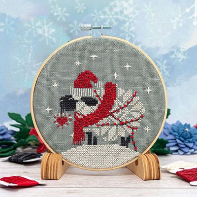 Snowflake Sheep Ornament by Counting Puddles 2024 Designer Lindsey Whitney. Winter Counted cross stitch pattern
