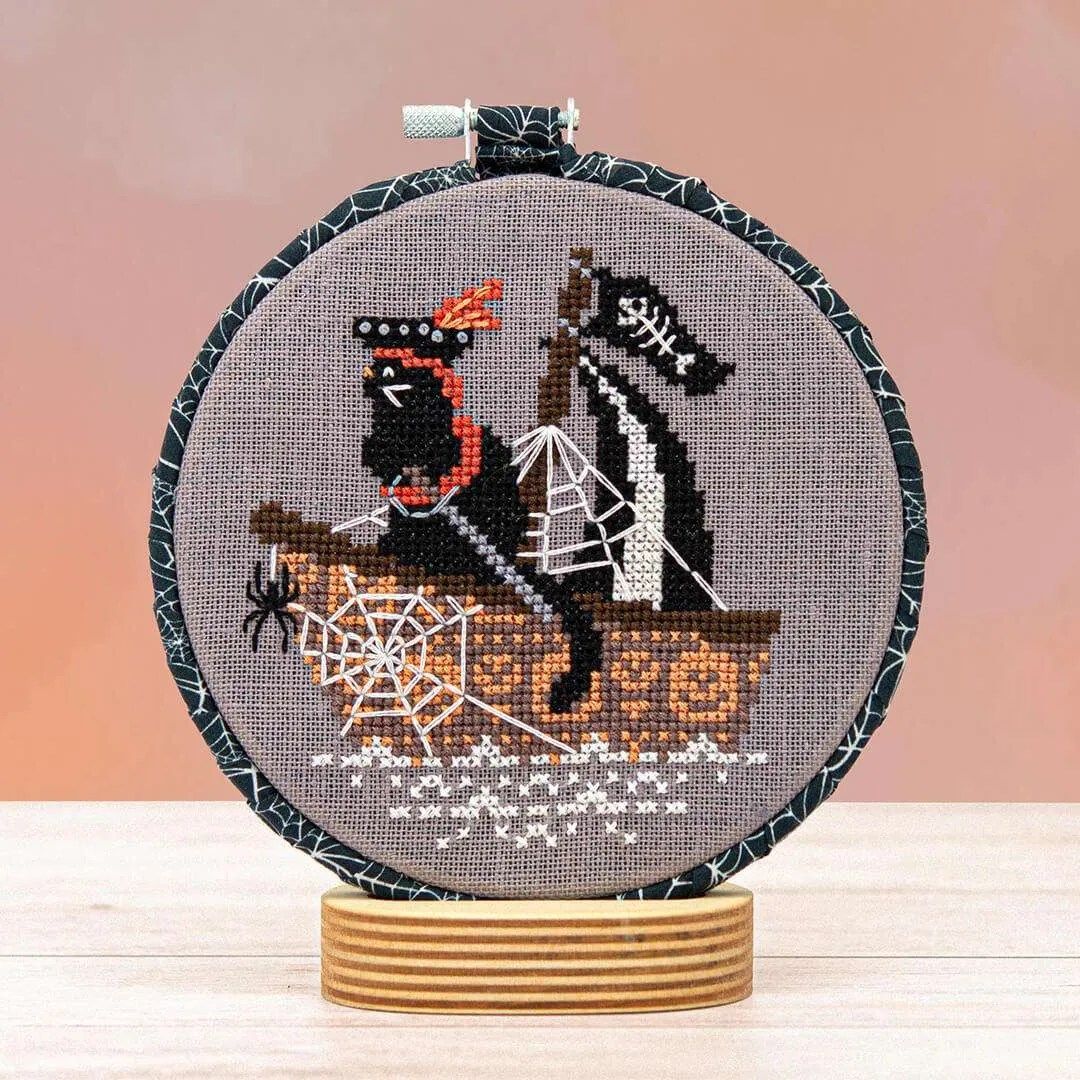 Purr-fect Pirate by Counting Puddles 2023 Designer Lindsey Whitney Halloween Counted cross stitch pattern
