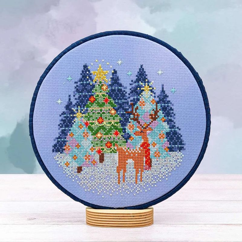 Create Holiday Magic with Reindeer Cheer Cross Stitch—OrAbeille