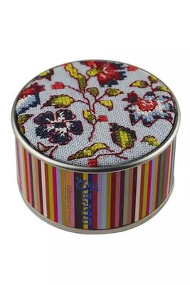 Blue Bangalore indienne round box by Sajou (France) Museums and Heritage Collection Counted cross stitch kit
