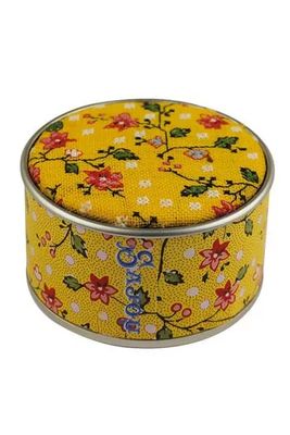 Yellow indienne round box by Sajou (France) Museums and Heritage Collection Counted cross stitch kit