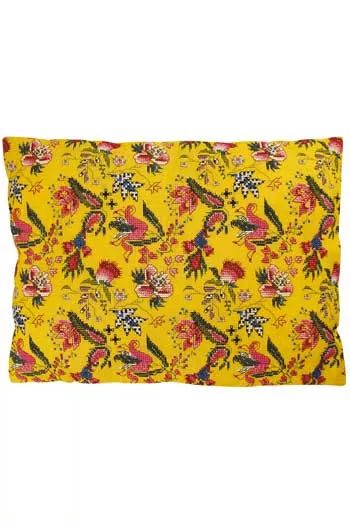Mustard Oriental Flowers cushion by Sajou (France) Museums and Heritage Collection Counted cross stitch kit