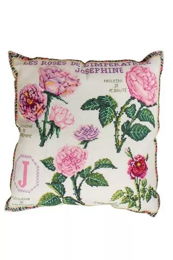 Josephine&#39;s roses cushion by Sajou (France) Museums and Heritage Collection Counted cross stitch kit