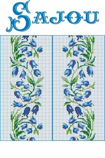 Bellflower composition by Sajou (France) Counted cross stitch pattern